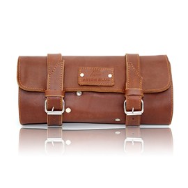 Leather Hairdressing Scissor Case - Shears Tool Roll for Barbers Hairdressers Scissor Wallet in Brown