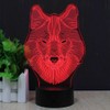 PONLCY Wolf LED Night Light, 16 Colours, 3D Illusion Lamp,