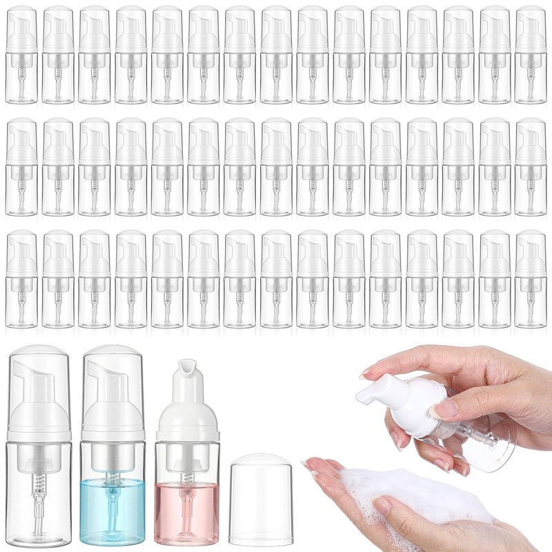 50Pcs Foam Pump Bottle 1oz Refillable Dispenser Bulk Travel Size