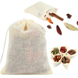 YQL YQL Spice Bags for Cooking,30PCS 3x4 Inch Muslin Bags with Drawstring Tea Filter Bags Cheesecloth Bags for Straining Reusable Natural Cotton Sachet/Herb Bags