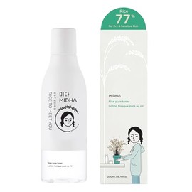 MIDHA [] Arroz Tónico Puro 200Ml (6.7Fl.Oz) 77% Tónico de Agua de Arroz/Hidratante Facial/Vegano