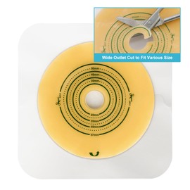 10PCS Adhesive Skin Barrier with Non-Woven Border for Two-Piece Colostomy Bags