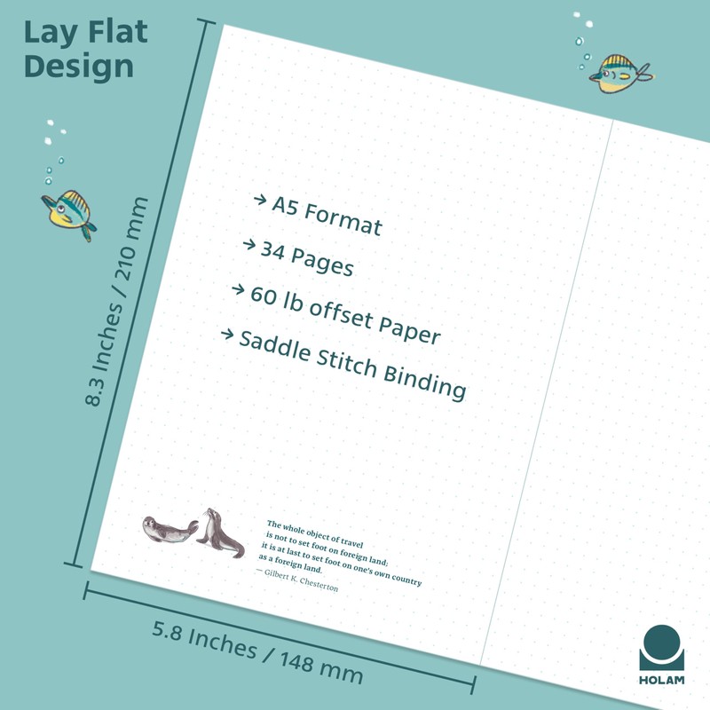 Holam Inspirational Journaling Notebook Aesthetic - A5 Small Journal for