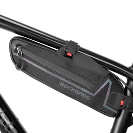 ROCKBROS Bike Frame Bag Bike Triangle Bag Water Resistant Bicycle Under Top Tube Bag Colorful Reflective 1.5L Large Capacity Bike Storage Bag for Mountain Road Bike Tools Accessories