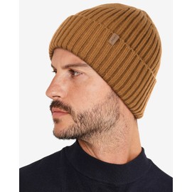 FURTALK Beanie Hat Men Women Fleece Lined Winter Hats Warm Thermal Hat Knit Cuffed Beanie Unisex Plain Skull Cap Camel