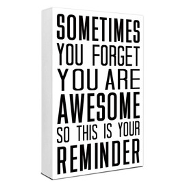 You Are Awesome Sign Wood Box,Inspirational Quote Wooden Block Sign for Home Office Tabletop Shelf Decor 10'' L x 6'' H,Motivational Desk Decor Accessories for Women