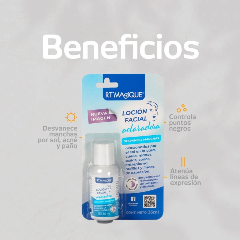 2 Pz Loción Aclaradora Rt Magique Con Acido Glicolico Todo