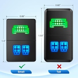 Nilight Nilight LED Light BAR & LED Work Lights Dual Push Button Switch 12V ON Off Switches with Connector Wire Kit 1.28" x 0.87" Replacement for Toyota Sequoia Highlander Tacoma Tundra 4Runner RAVR Yaris