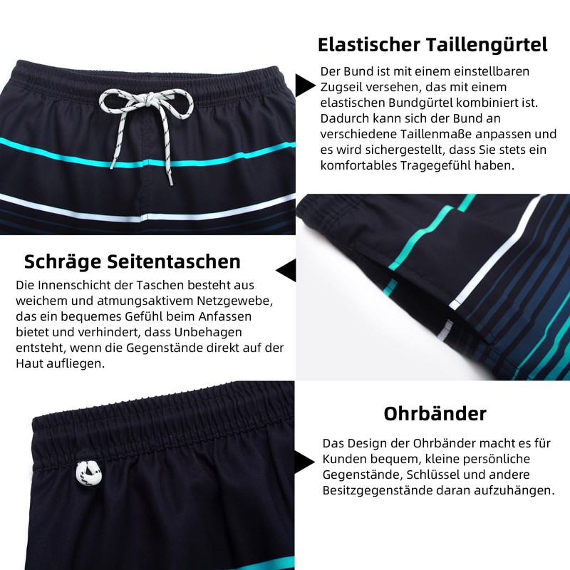 Hill & Sea Men's Quick-Drying Swimming Shorts 2 in 1