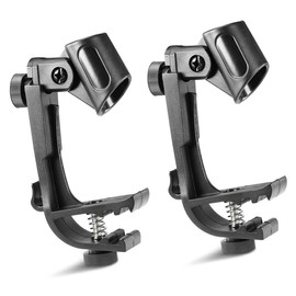 Operitacx 2 Stück Verstellbare Mikrofonhalterung mit Funktion für Trommeln Stabiler Clip für Handmikrofone Geeignet für Verschiedene Schlaginstrumente