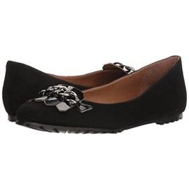 French Sole FS/NY Women's Sunshine Ballet Flat, Black Suede, 9 M US