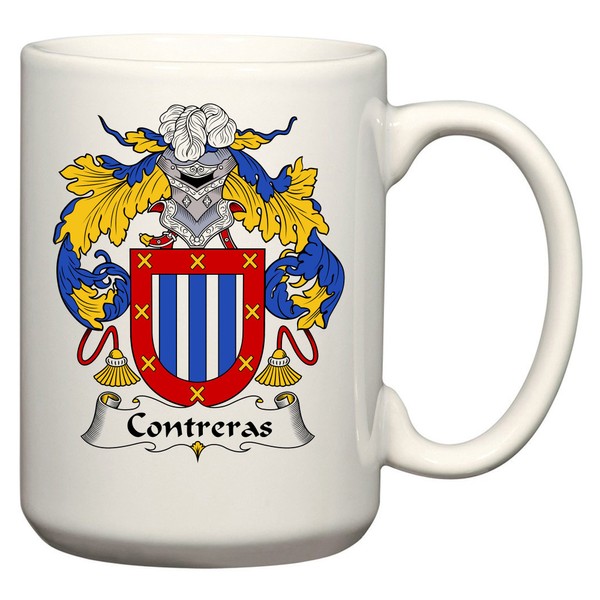 Contreras Coat of Arms/Contreras Family Crest 15 Oz Ceramic Coffee/Cocoa