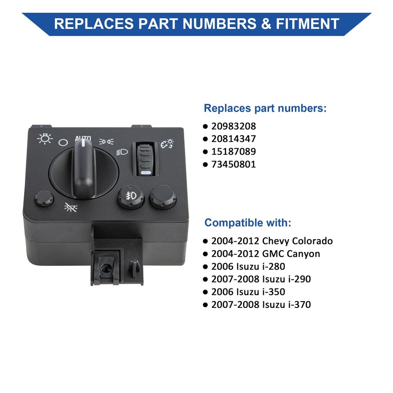 Obaee Headlight Fog Lamp Switch Compatible with 2004 2005 2006