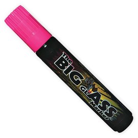 Big Glass Windshield Markers - Water Based Marker with 15mm Tip - Quick-Drying and Rain-Resistant Marker - Pink - 6 Pack