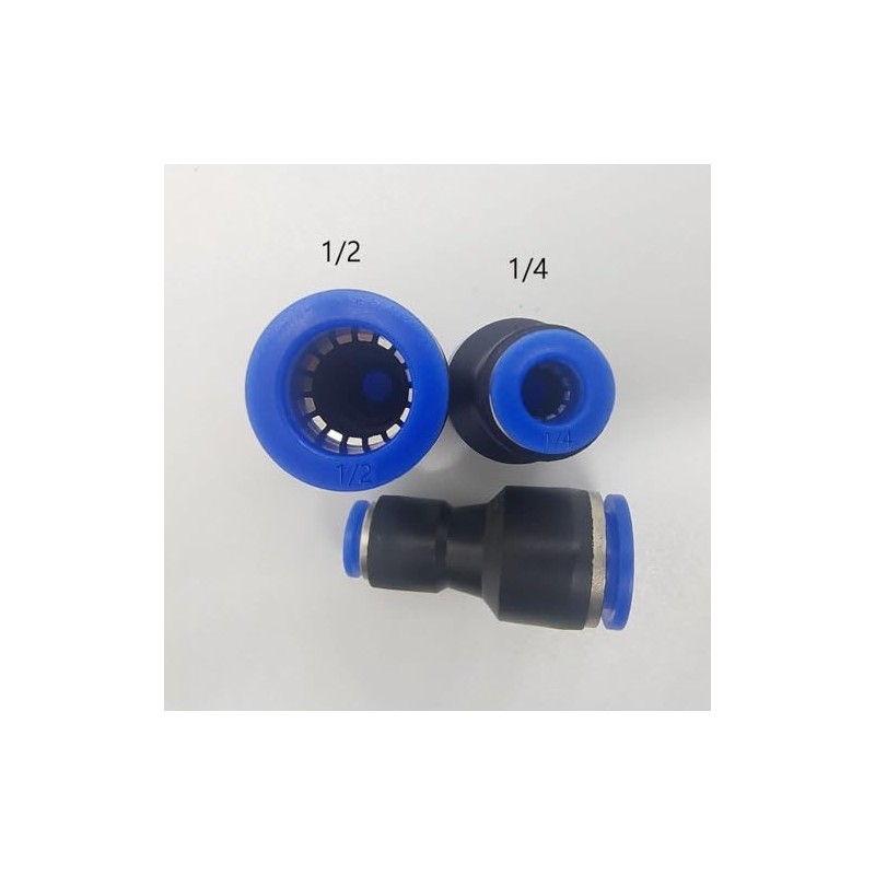 zjxed 1/2" OD x 1/4" OD Pneumatic quick Connector Push