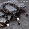 JADENOVA 8/10mm Natural Smoky Quartz Gemstone Bracelets Round Beads Stretch