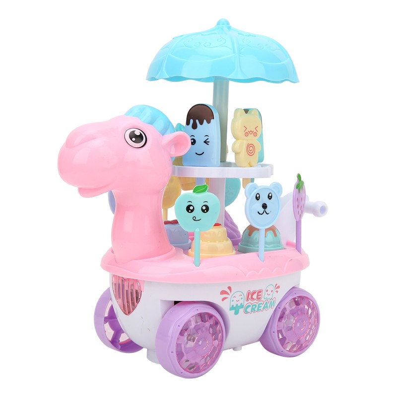 Electric Ice Cream Trolley Cart Pretend Play Food Dessert Children