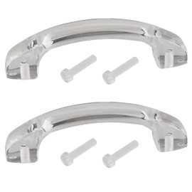 LUORNG 2PCS Transparent Acrylic Clear Acrylic Drawer Knobs Pull Handles Dresser Pulls Glass Look Kitchen Cabinet Door Handle Pull, Screw Fixed Type