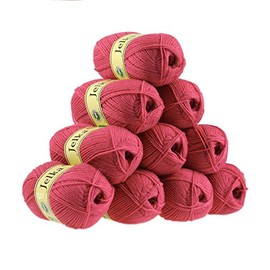 10 x 50 g Knitting Yarn Jelka with 28% Wool # 3587 pink