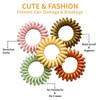 QIUTIMIY 16Pcs Spiral Hair Ties, (Clear Colourful) Hair Elastic Coils