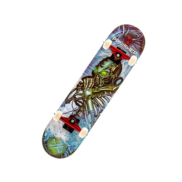 Punisher Skateboards Alien Rage Complete Skateboard with Concave Deck, Blue, 31-Inch