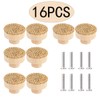 Zasvec Rattan Furniture Knobs, Pack of 8 Wooden Dresser Knobs