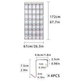 ZHYUAN Hanging Organiser 35 Pockets, Over the Door Organiser for Shoes, Hanging Shoe Storage, Hanging Storage Bag, Shoe Organiser Hanging, Door Organiser, Hanging Organiser