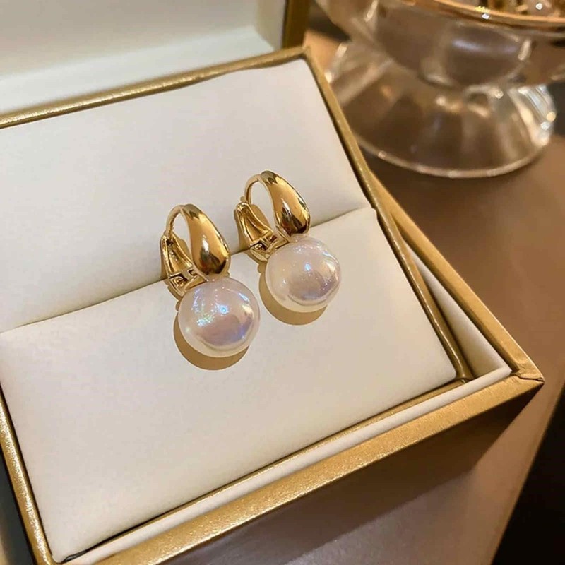 HUGE TOMATO Big Pearl Drop Earrings for Women, Statement Extra