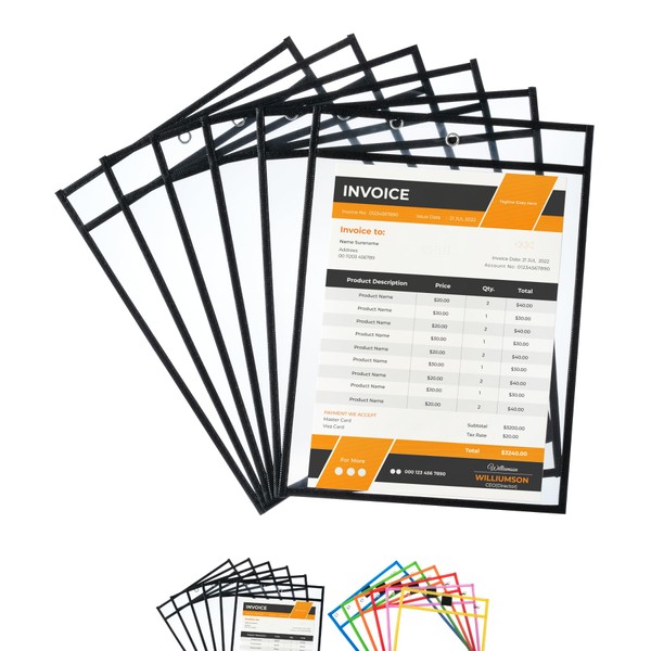Mr. Pen- Dry Erase Pockets, 6 Pack, 10.2 x 14