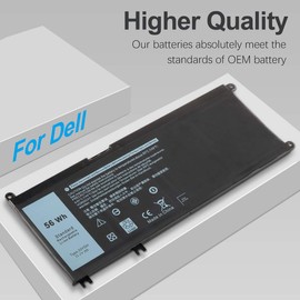 56WH 33YDH Battery for Dell In-spiron - Fit for Dell In-spiron 17 7779 7000 7778 7786 7773 15 7577 G3 3579 3779 G5 5587 G7 7588, Latitude 13 3380 14 3490 15 3590, Vostro 15 7580 7570 P30E PVHT1 81PF3