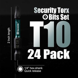 Facoow 2" Long T20 Torx Bit Set - 24 Piece, Magnetic Tips, Alloy Steel, Impact Ready