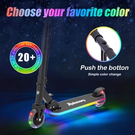 Rahmory Kick Scooter for Ages 5-12,Kid, Teens. Max Load 155 LBS. Foldable, Lightweight, with Light up Wheels and Dynamic Light Deck, Teen and Adults, 3 Adjustable Levels.
