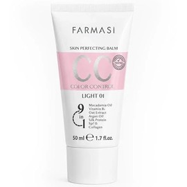 FARMASi CC Color Control Cream, Natural and Flawless Finish, Enriched Formula with Multimineral & Spf 25+, All-Day Hold, All Skin Types, 1.7 fl. oz / 50 ml (Light)