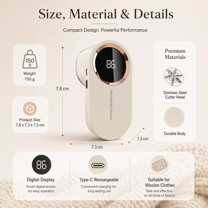 Electric Lint Remover for Sweaters & Clothing – USB Rechargeable