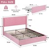 VECELO Upholstered Platform Full Bed Frame with 4 Drawers&Wave Fabric