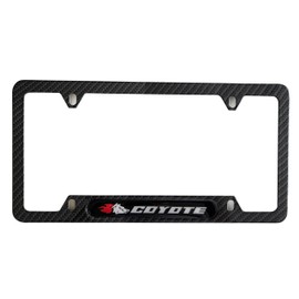 QAMNVCRTY Carbon Fiber License Plate Frame Cover Holder Coyote Truck Car Accessories for Mustang 5.0 Stainless Steel 1PC, CPK22PW