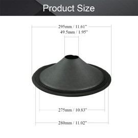 Fielect 12 inches Paper Speaker Cone Subwoofer Cones Drum Paper 2 inches Inner Diameter with 3 Cloth Surround 1Pcs