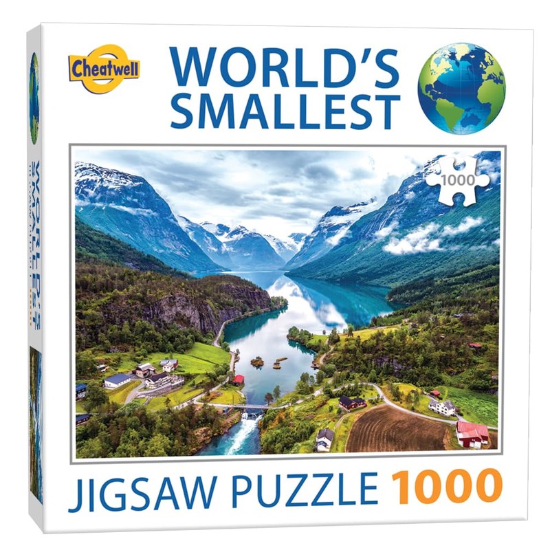 Cheatwell Games World's Smallest, 1000 Piece Jigsaw Puzzle Fjords