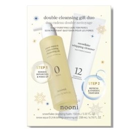 NOONI Double Cleanse Duo Gift Set - 2 in 1 Vegan Cleansing Oil & Whipping Cleanser Pack | Korean Skin Care, Makeup Blackhead Remover, Pore Care Control, Glass Skin, Help Control Sebum, Facial Wash