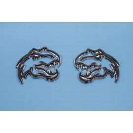Custom 2 Dinosaur T-Rex Emblem Fits Dodge Ram TRX Logo 1500 3.25"x2.75" Black Chrome