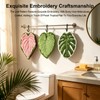 HJUHBDJ 3-Pack Leaf Shaped Hanging Kitchen Towels, Cute Coral Fleece