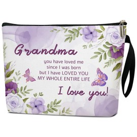 Zwsrplo Grandma Makeup Bag Gift for New Grandma Birthday Gifts, Grandmother Birthday Gifts, Retirement Gifts for Women Nana Gigi Travel Toiletry Bag Mother's Day Gifts Cosmetic Bag 01