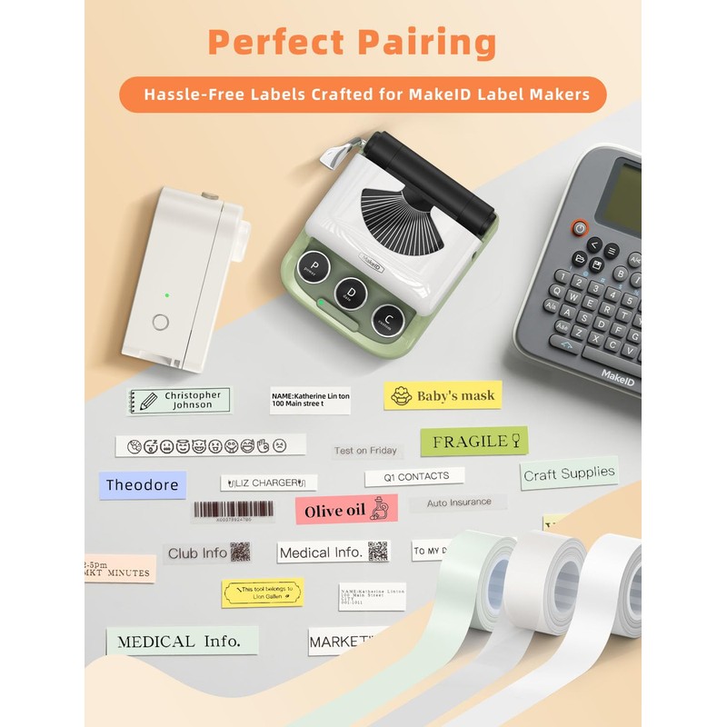 MakeID 0.63" x 13' Label Tape Compatible with MakeID Label