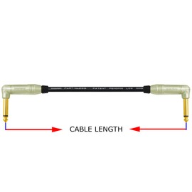 WORLDS BEST CABLES 3 Units - 10 Foot - Pedal, Effects, Patch, Instrument Cable Custom Made Using Mogami 2319 Wire & Amphenol ACPM-RN-AU M-Series Angled Gold TS Plugs