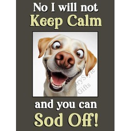 Golden Labrador pet dog funny keep calm flexible fridge magnet gift