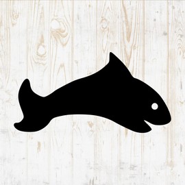 Fish Wall Decals Silhouette - Fish Wall Stickers - Fish Sea Nautical River Ocean Fisherman - Fish Room Decor for Bedroom Kitchen Laptop Water Bottle Car Window Decals DWSV5354