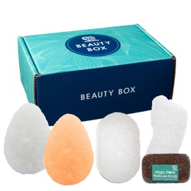 HartFelt Head-to-Toe Exfoliation Beauty Box & Trial Pack Gentle Peach Sensitive Facial Exfoliating Pads, Full Body Spa Scrubs, Perfect Skin Rejuvenation Gift Set