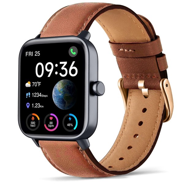 VELULYX Genuine Leather Strap Compatible with Veryfit IDW13/IDW16/IDW18/IDW19, 22 mm