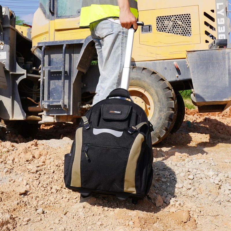 MELOTOUGH Wheeled Rolling Tool Bag Welding Backpack with Wheels for