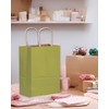 qiqee 32-Packs Forest Green Paper Gift Bags with Handles Bulk